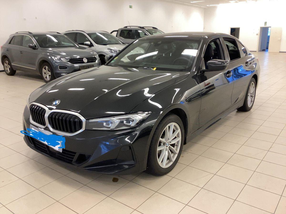 Black BMW in the showroom
